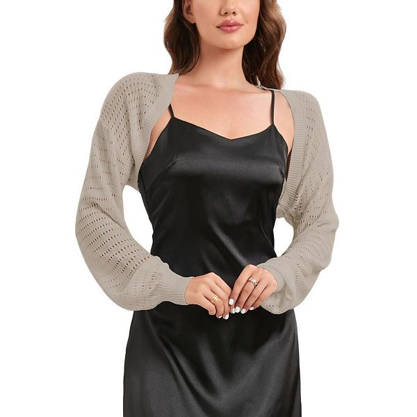 

Женский болеро-кардиган с длинным рукавом и открытой передней частью Yesfashion, Khaki