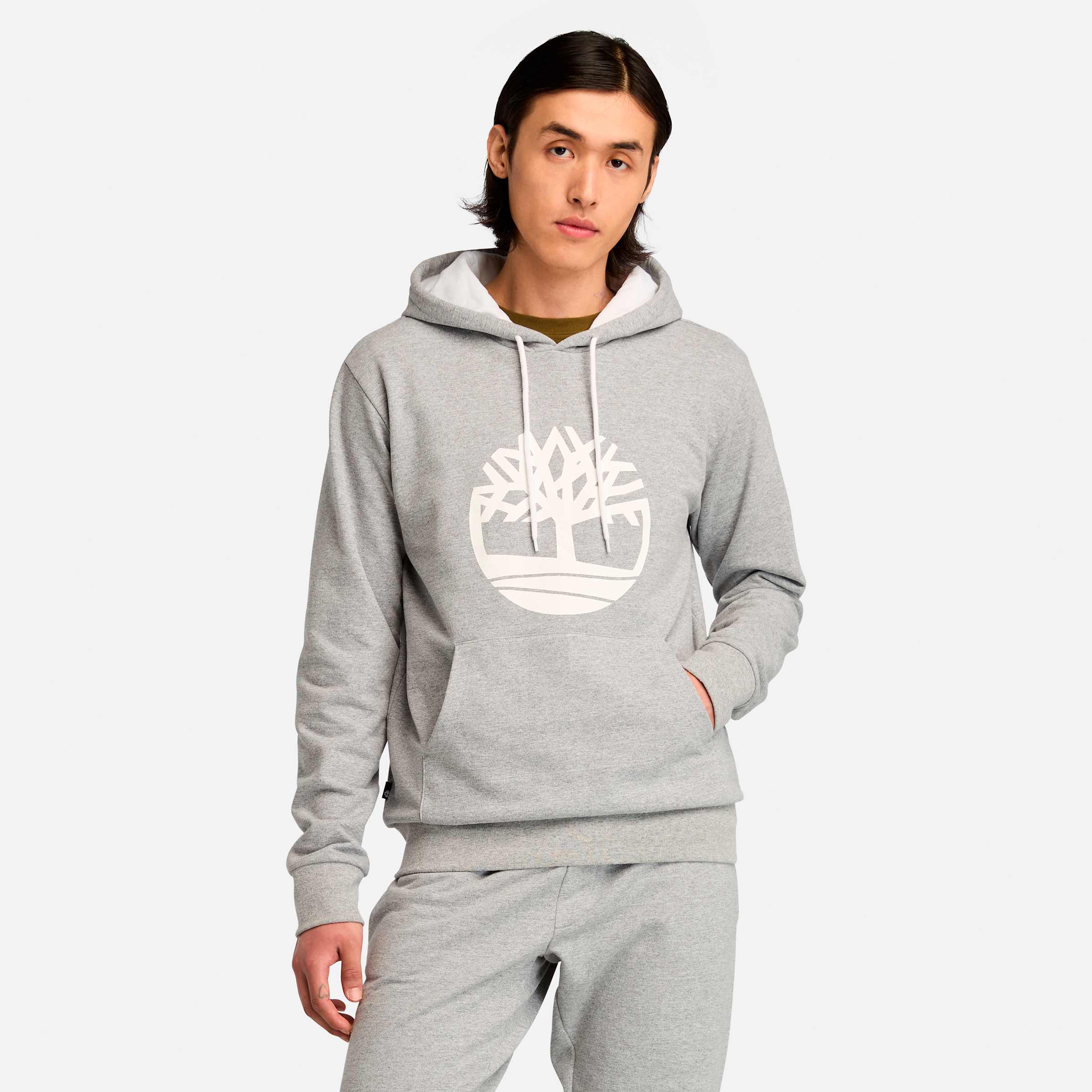 

Мужская толстовка с капюшоном Northwood US Tree Logo Brushback Timberland, цвет grey heather