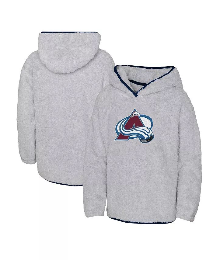 

Толстовка с капюшоном из флиса Big Girls Heather Grey Colorado Avalanche Ultimate Teddy Outerstuff