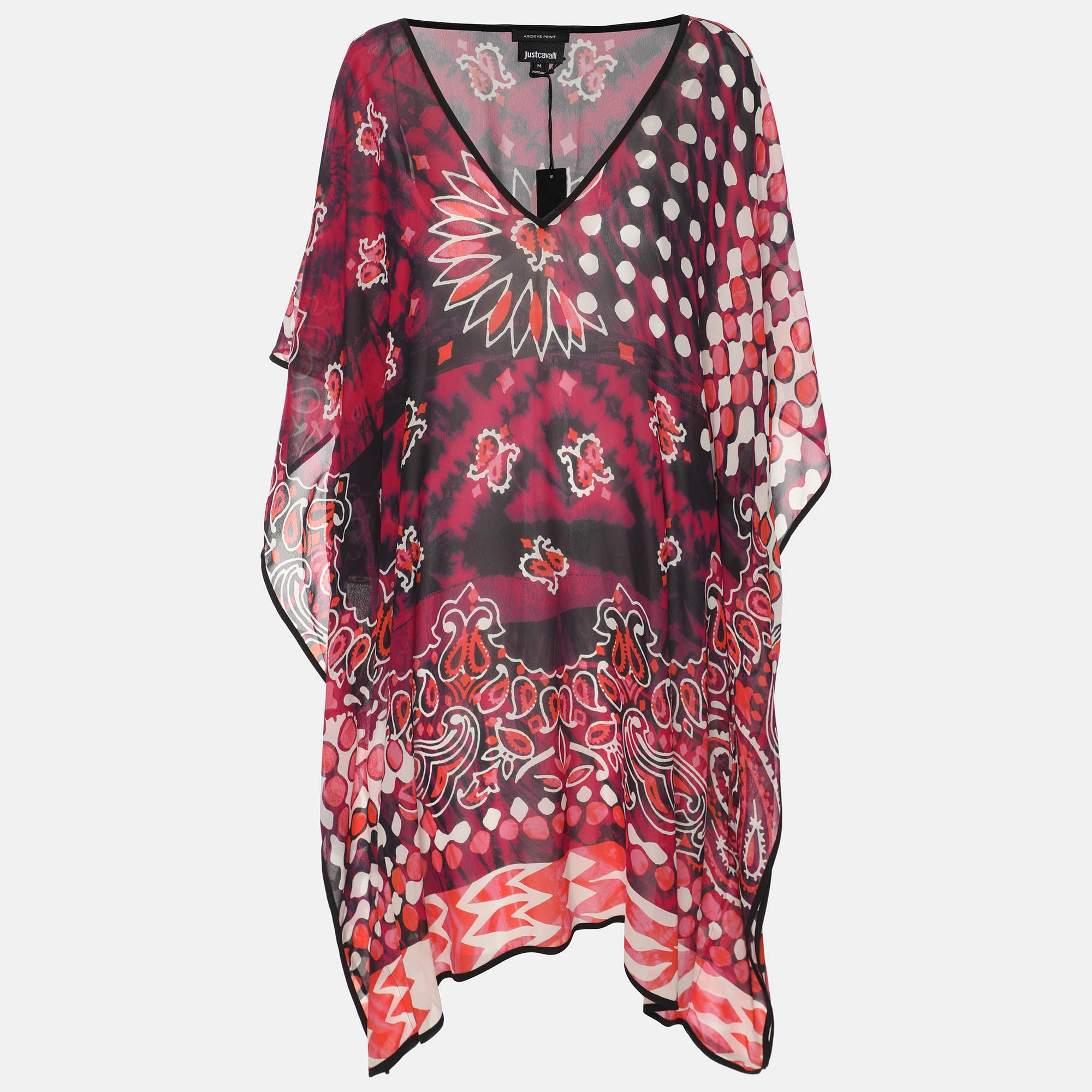 

Кафтаны из шифона с разноцветным архивным принтом от Just Cavalli