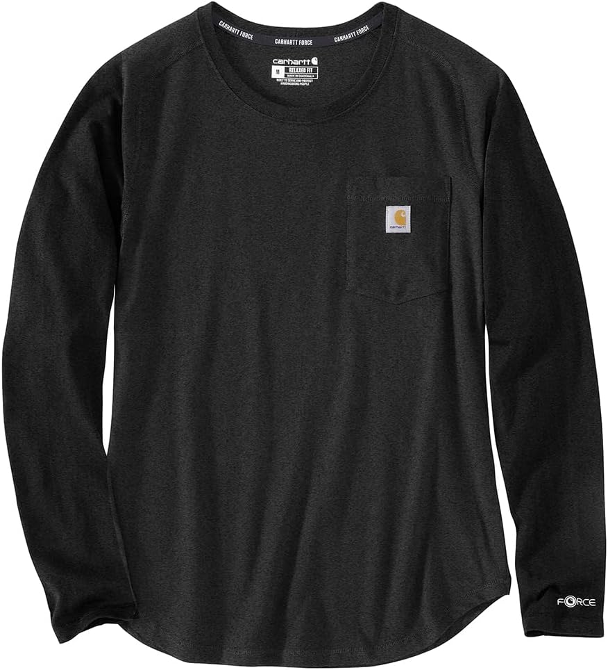 

Женская футболка Carhartt Force свободного кроя средней плотности с длинными рукавами и карманами 105814, Carbon Heather