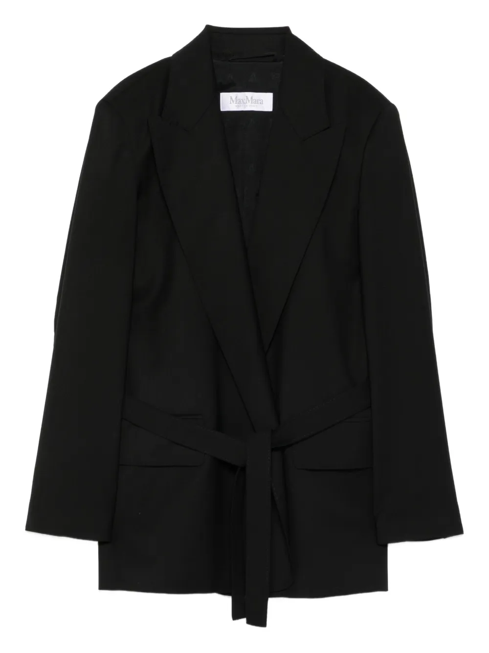 

Жакет с запахом и поясом MAX MARA, черный