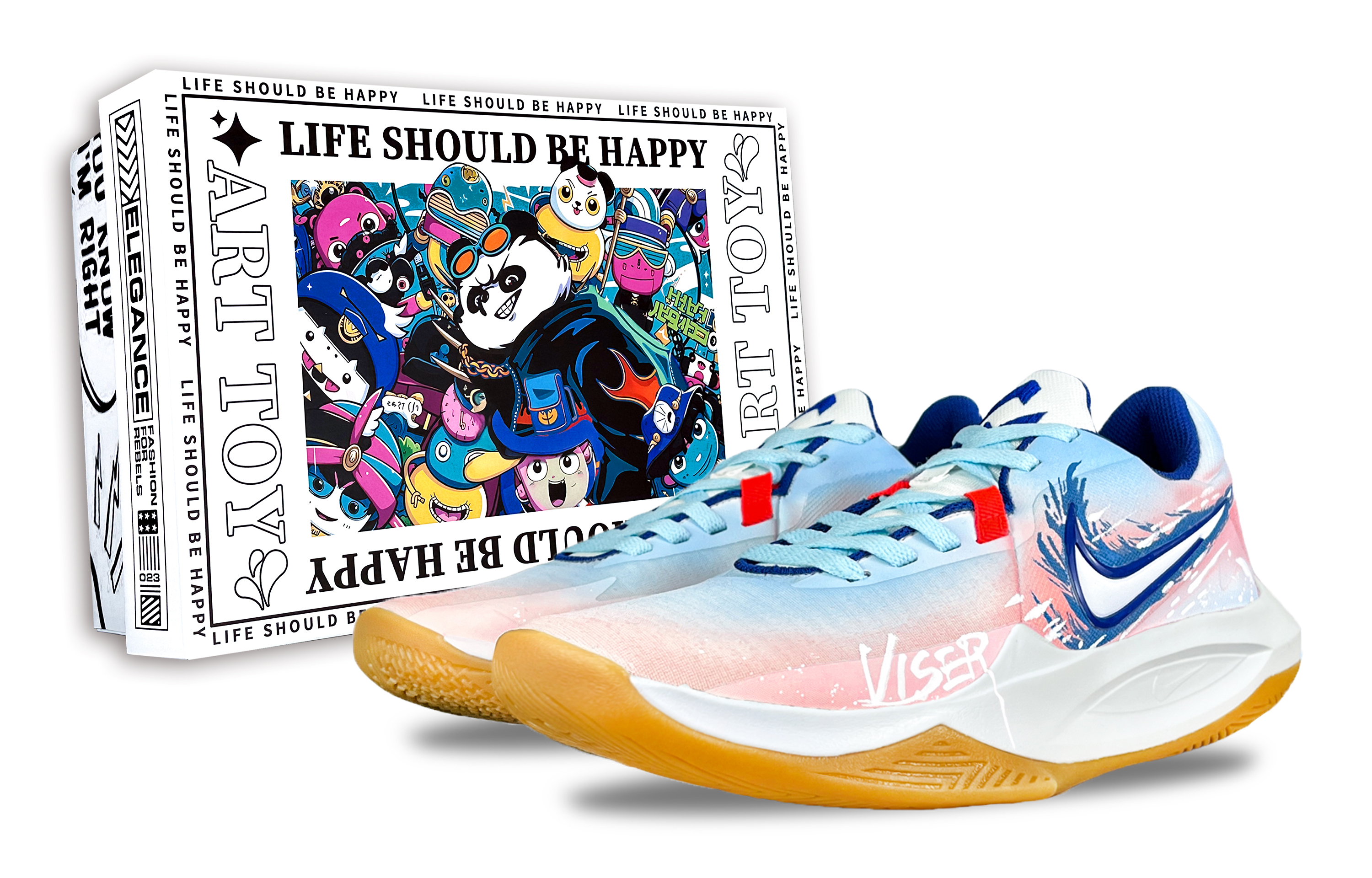 

Nike Баскетбольные кроссовки Precision 6, низкие, мужские, синие/розовые