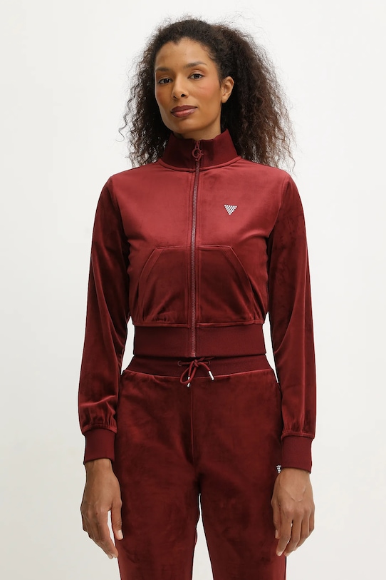 

Бархатная толстовка COUTURE Guess, бордовый