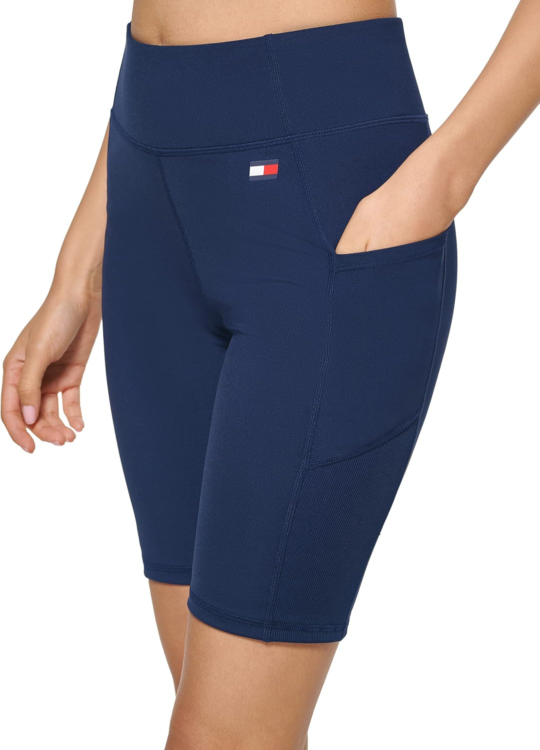 

Женские трикотажные байкерские шорты Tommy Hilfiger с внутренним швом 7 дюймов, Deep Blue