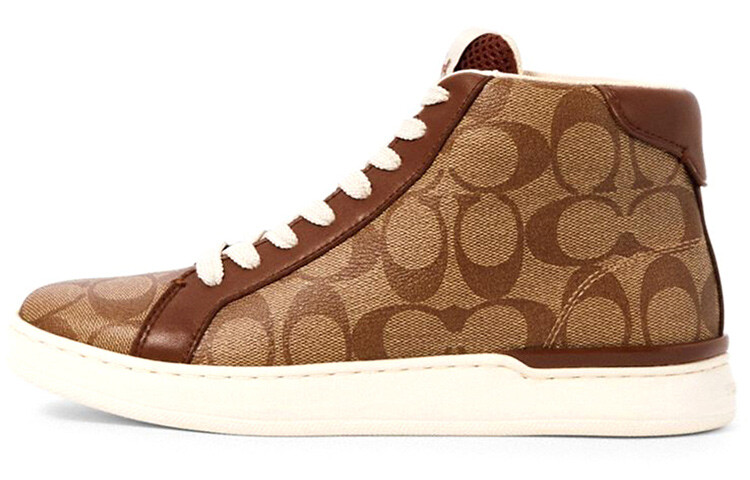 

Кроссовки COACH Skateboard Shoes Men Mid-Top Brown, Коричневый, Кроссовки COACH Skateboard Shoes Men Mid-Top Brown