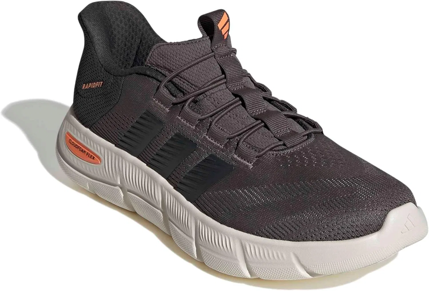 Кроссовки унисекс Adidas Cloudfoam Flex Rapidfit, Charcoal Carbon Lucid Orange — фото 3