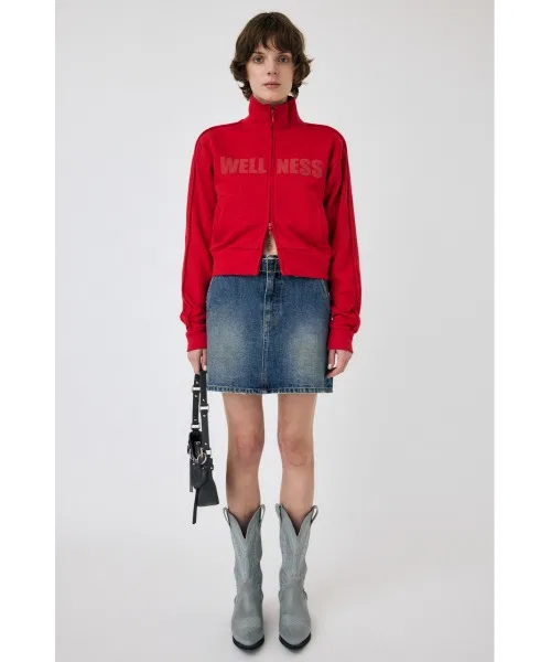 Женская джинсовая мини-юбка с поясом MOUSSY розовая — фото 4