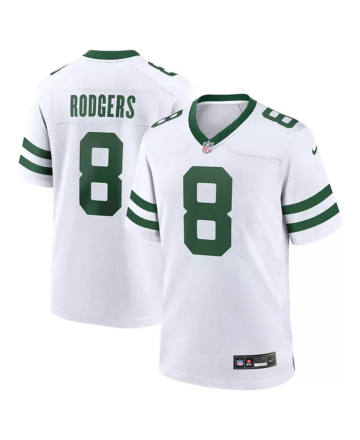 

Мужская игровая футболка Aaron Rodgers New York Jets Nike, белый