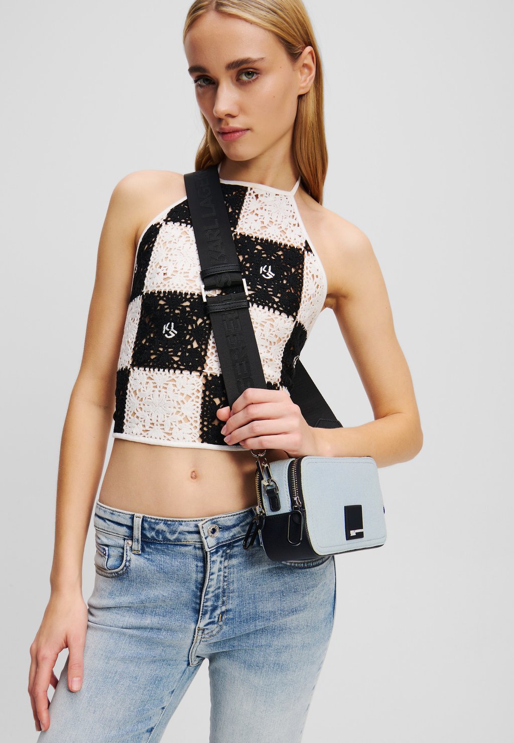 

Сумка через плечо LOGO Karl Lagerfeld Jeans, светло-голубой
