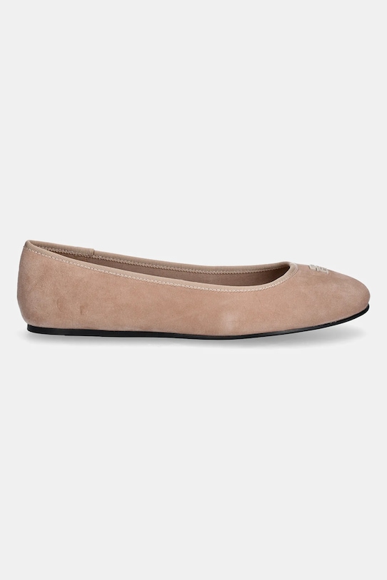 Замшевые балетки TH Hardware Suede Ballerina Tommy Hilfiger, бежевый — фото 2