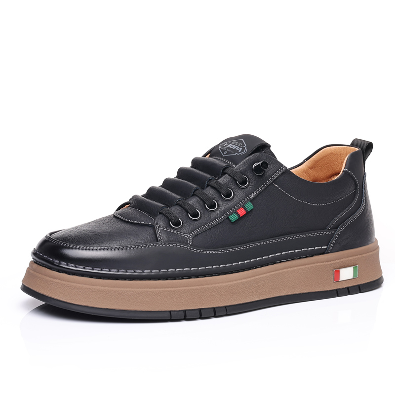 

EGCHI Скользоустойчивые мужские скейтерские кеды низкие черные, цвет Black