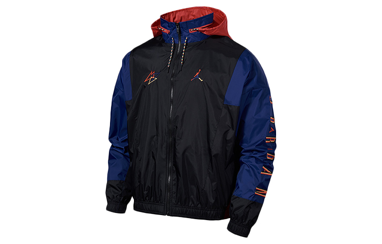 Jordan Куртка мужская синяя, черная и красная разноцветная, Blue, Black & Red Multicolor — фото 3