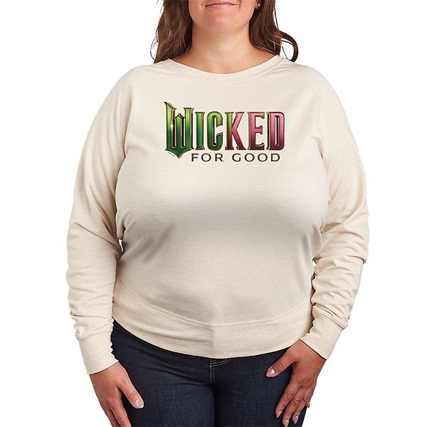 

Футболка с длинным рукавом French Terry Plus Size Wicked For Good Logo Licensed Character, Birch