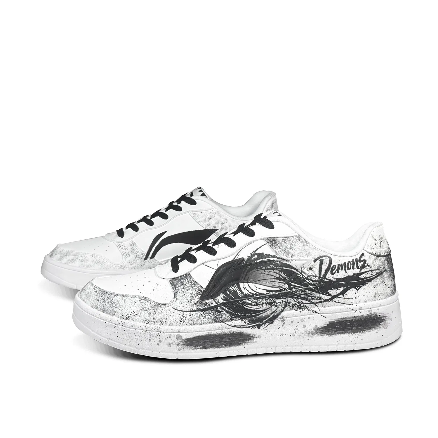 Кроссовки скейтбордические с принтом Li-Ning Black White — фото 4