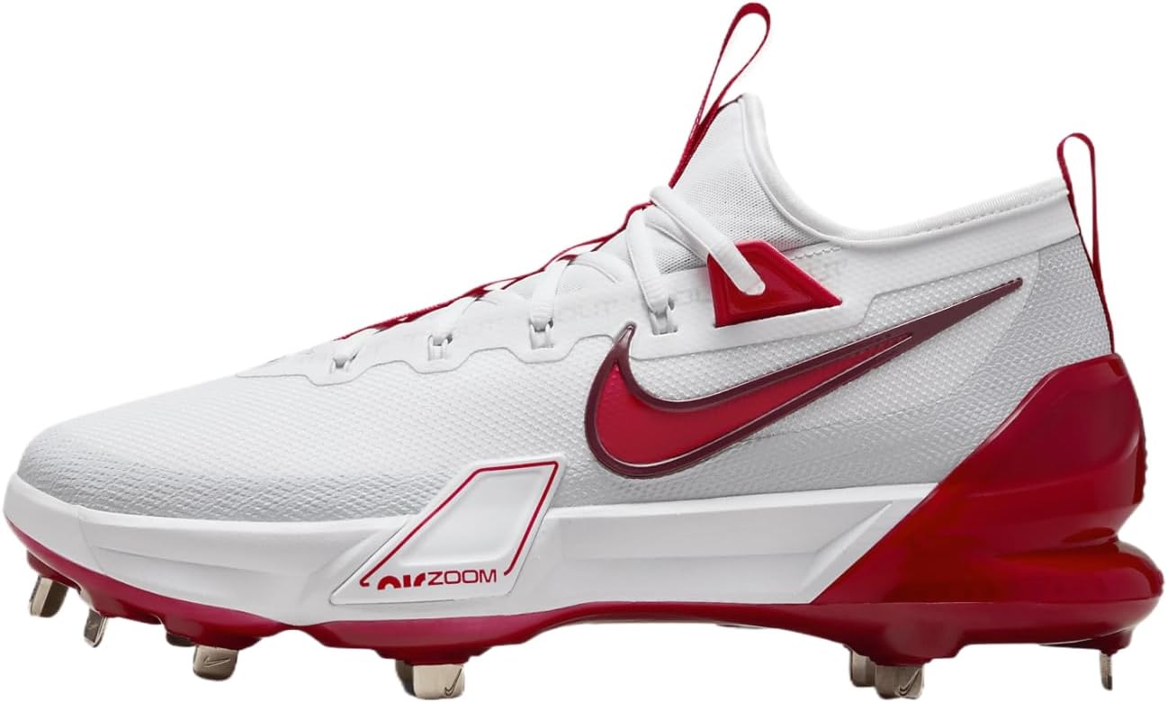 

Бейсбольные бутсы Nike Force Zoom Trout 9 Pro Low для мужчин, White/Pure Platinum/Team Red/University Red