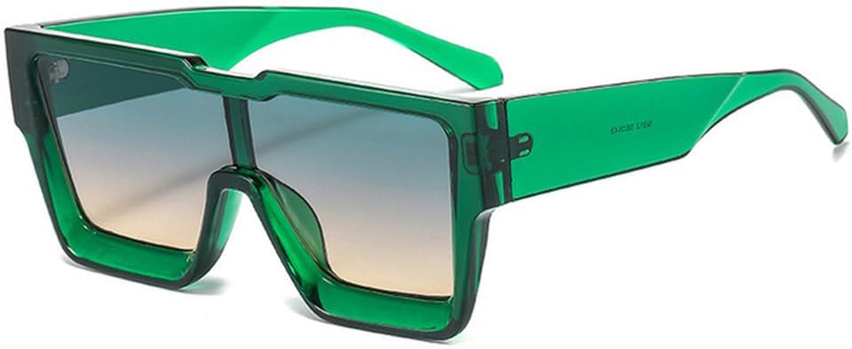 

Крупные цельные квадратные солнцезащитные очки для женщин, модные солнцезащитные очки в больших оправах для мужчин и женщин, очки с защитой от УФ-излучения UV400 generic, C7green-greenbrown