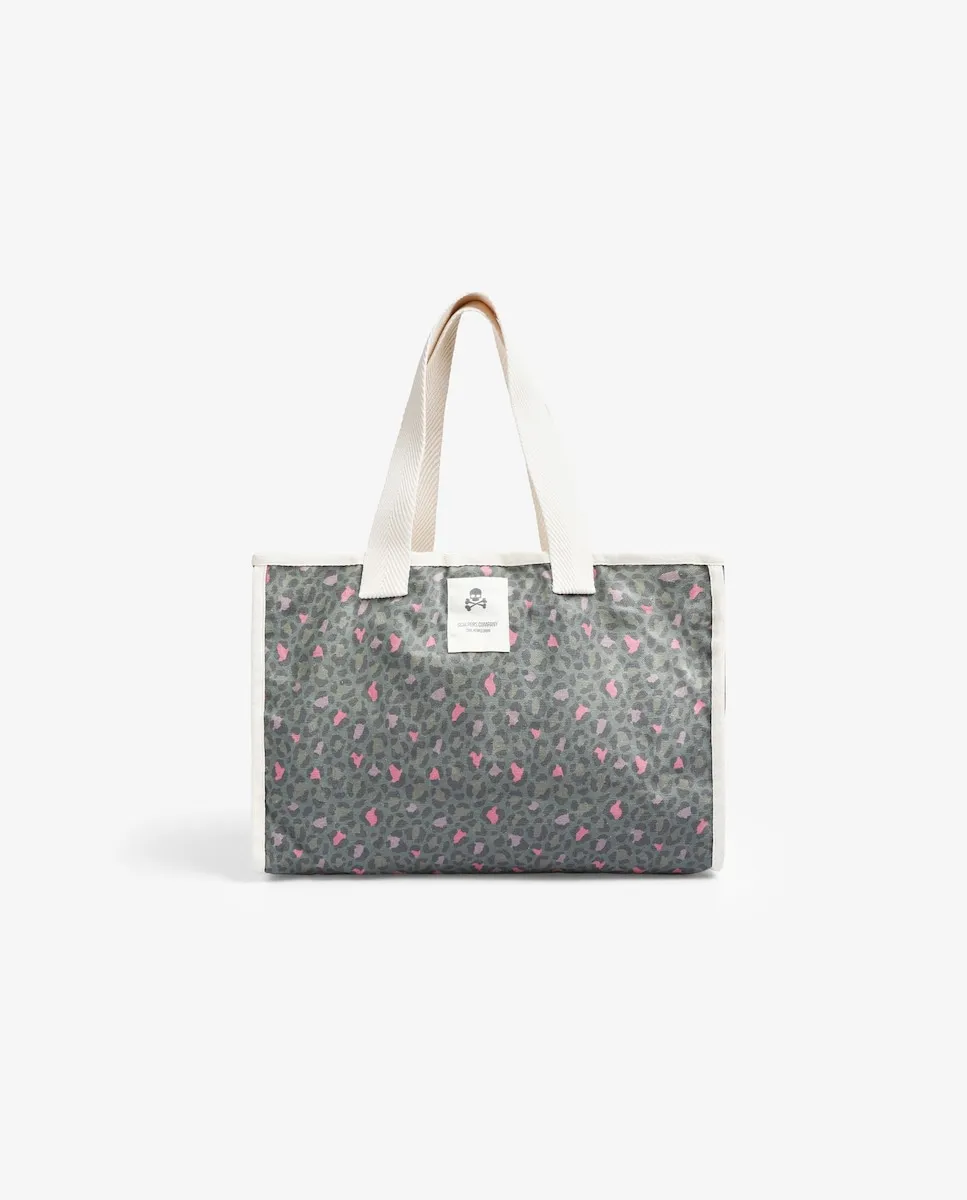 

Детская сумка-шоппер с анималистичным принтом Scalpers, хаки