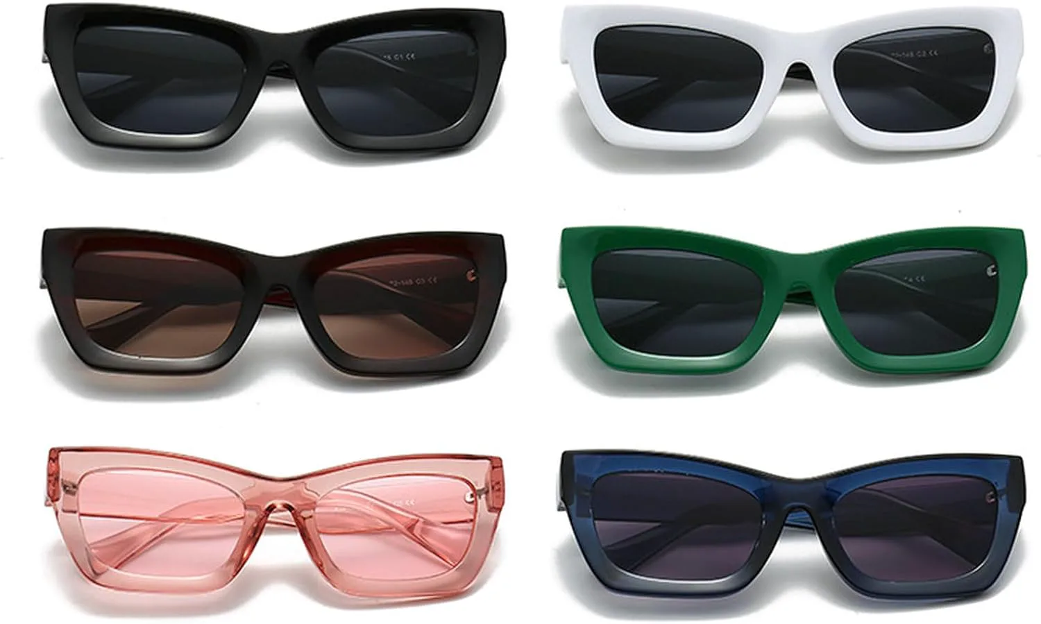 

Винтажные квадратные солнцезащитные очки для женщин и мужчин, большие солнцезащитные очки в ретро-стиле, модные солнцезащитные очки «кошачий глаз» mincl, Green