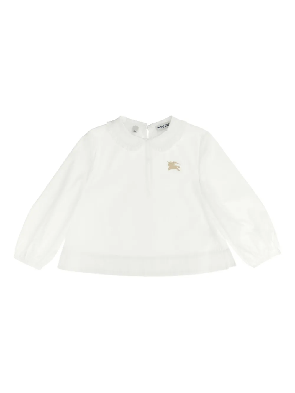 

Рубашка с оборками и вышивкой BURBERRY KIDS, белый