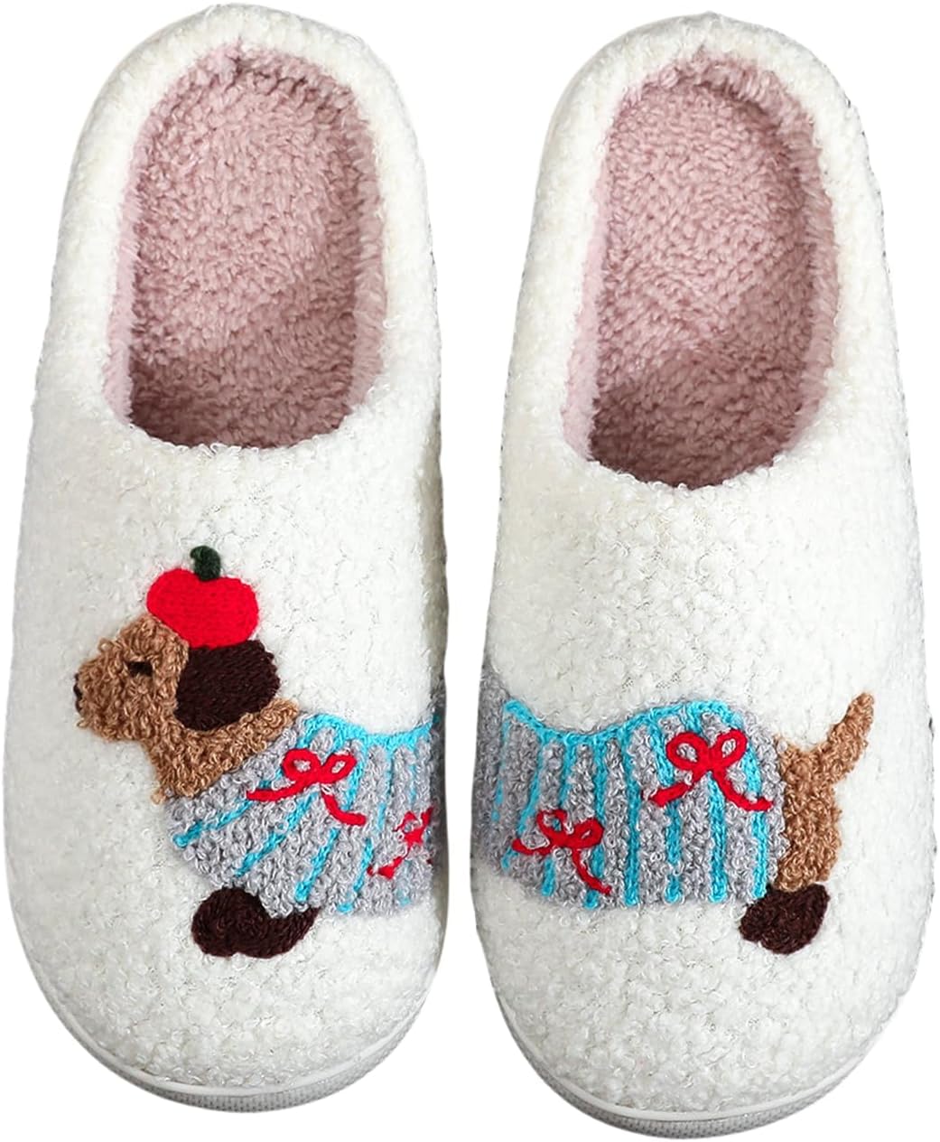 

Мультяшные тапочки для женщин и мужчин, милые, уютные, плюшевые, теплые тапочки на дома и улицу, «Встретимся в полночь», клубника, гриб, злые глаза, сердечки-любовь V Opxin, Dachshund-b