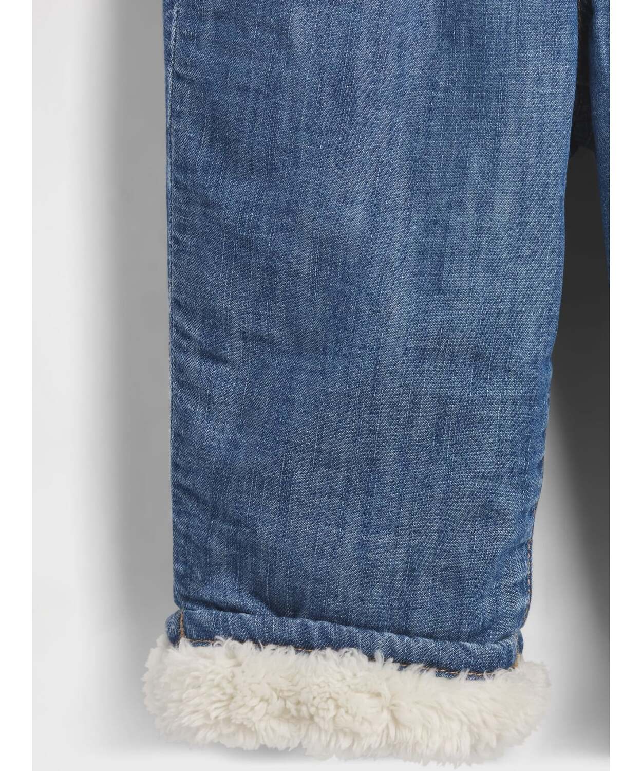 (K) Джинсы-бочонки на флисовой подкладке (детские) GAP, MEDIUM_WASH — фото 2