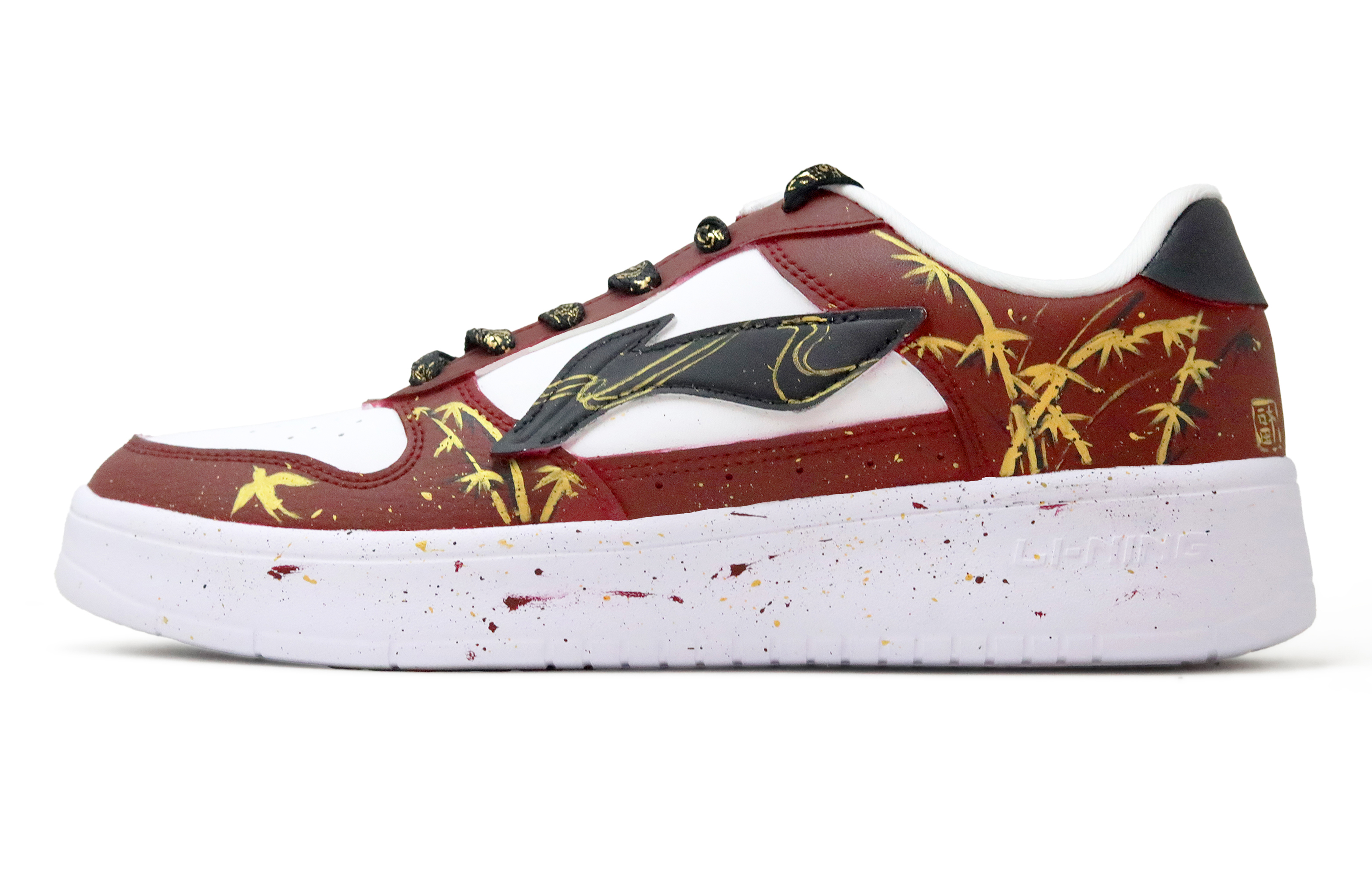 

Кастомные Li-Ning Floating Boat Red Gold Bamboo Shadow из синтетической кожи, легкие, дышащие и нескользящие