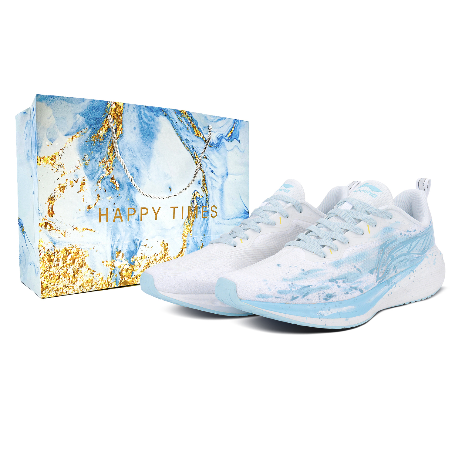 

Мужские низкие беговые кроссовки Li Ning Wuyue с амортизацией, противоскользящим и износостойким материалом, дышащие, синего цвета