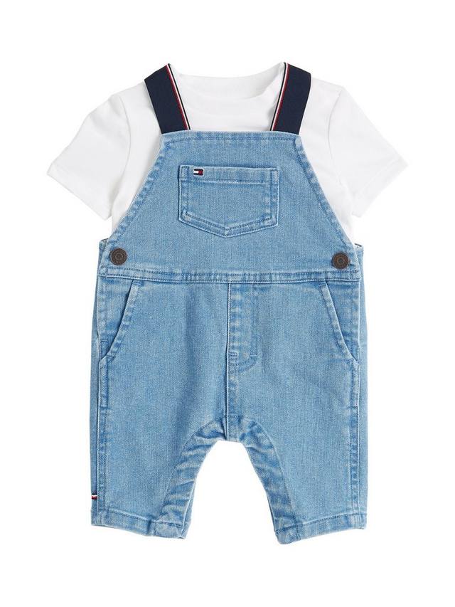

Комплект детской футболки и джинсового комбинезона Tommy Hilfiger, цвет Medium Blue