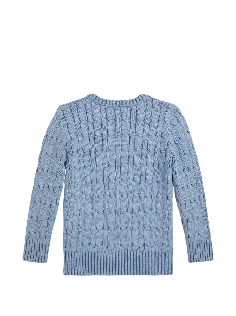 Круглый свитер с косичкой Polo Ralph Lauren Kids, синий — фото 2