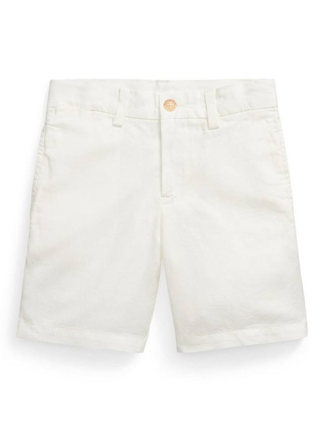 

Детские льняно-хлопковые шорты в стиле preppy Ralph Lauren, Deckwash White