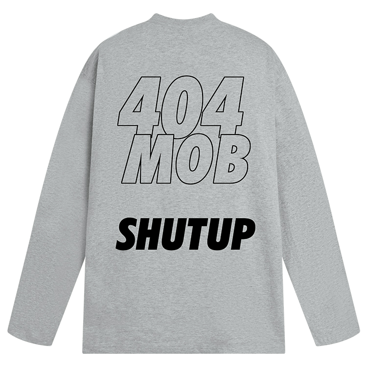 

Футболка с рукавом дроп-шоулдер женская 404MOB GANG, белый heather серый