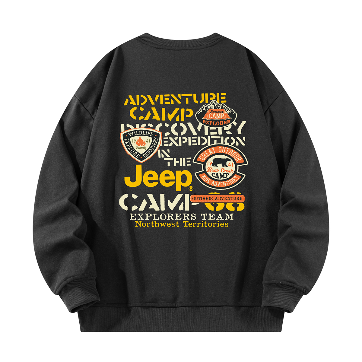 

Свитшот Unisex Crew Neck Moderate Regular Jeep, черный