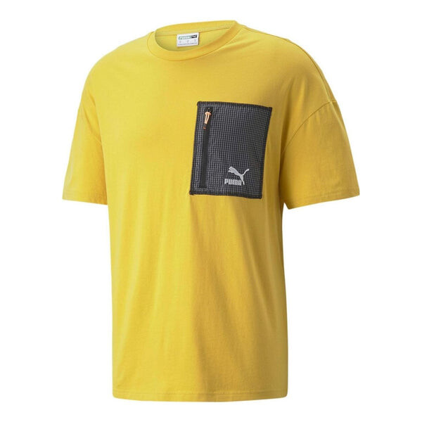 

Футболка logo zip pocket tee 'yellow' Puma, желтый