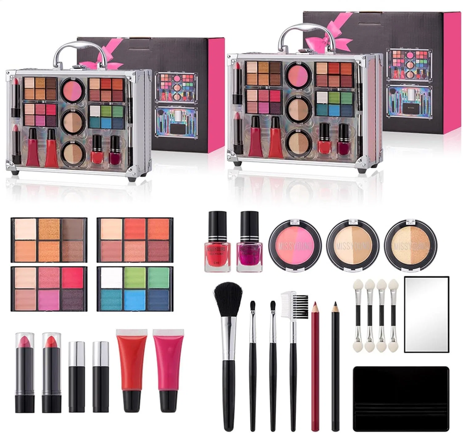 Набор косметики для макияжа Waterproof Makeup Kit, розовый, 59.5 г Generic — фото 4
