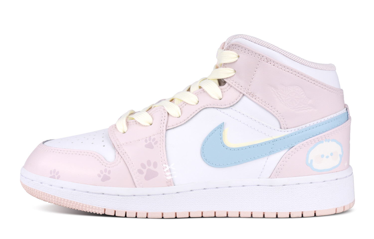 

Кроссовки Jordan AJ1 Vintage Basketball Shoes Women's Mid-top Blue, розовый