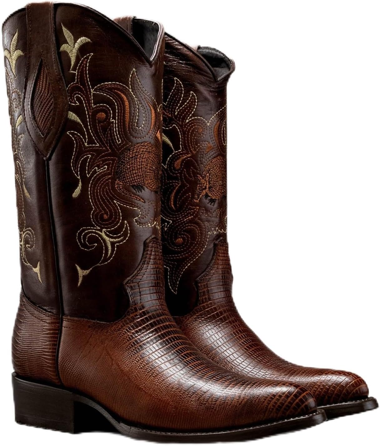 

Ботинки Joe Boots 913 из экзотической кожи ящерицы с классическим носком J, вышитым голенищем, кожаной подошвой, каблук 4 см с резиновой накладкой Joe Exclusive, Chestnut