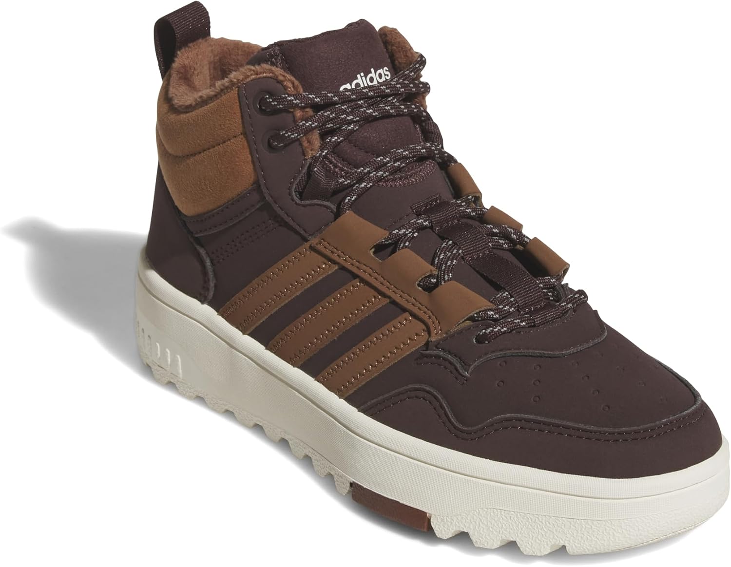 Детские кроссовки Adidas Baby-Boys Hoops 4.0 Mid Top, коричневый/кремовый — фото 4