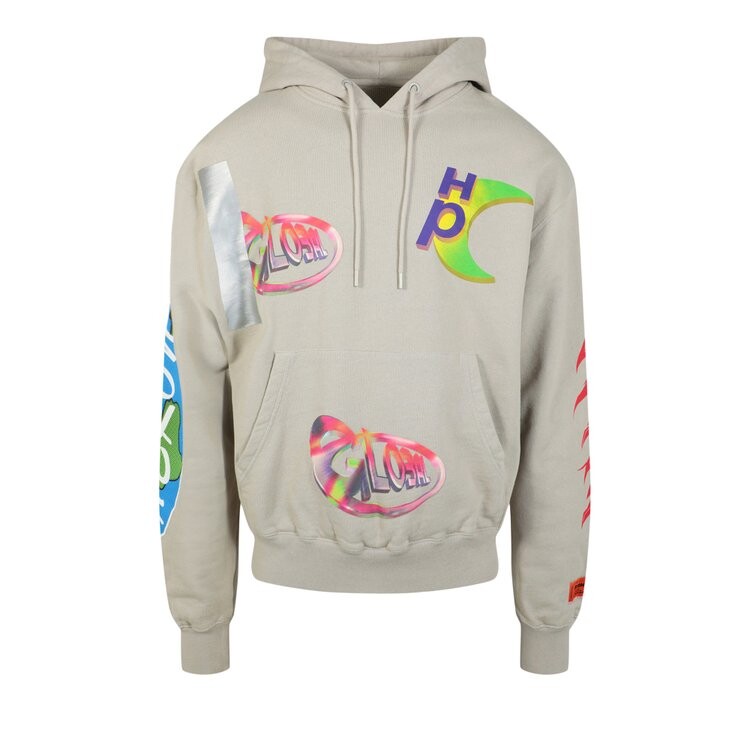 

Худи Heron Preston Logo Print Hoodie, серый