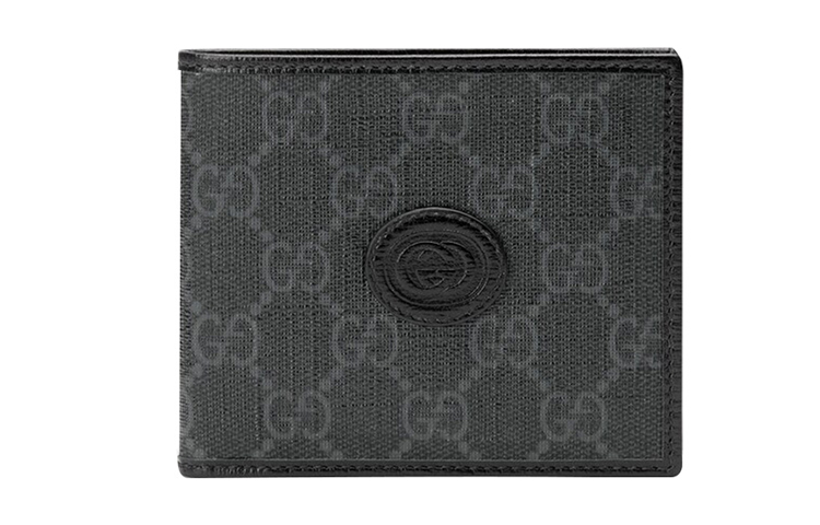 

GUCCI Canvas With Leather Wallet Men's Black Gray