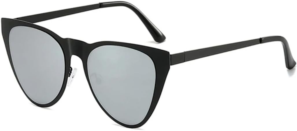 

Винтажные солнцезащитные очки большого размера «кошачий глаз» для женщин и мужчин, роскошные, с зеркальными линзами, защитой от УФ-излучения UV400, для занятий спортом на открытом воздухе и вождения UATXTAU, Black Silver Mirror