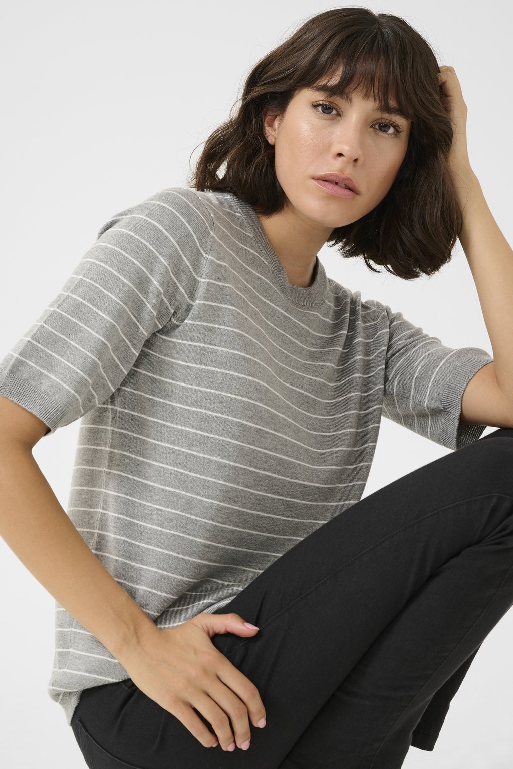 

Футболка с принтом LIZZA STRIPED Kaffe, темно-серый