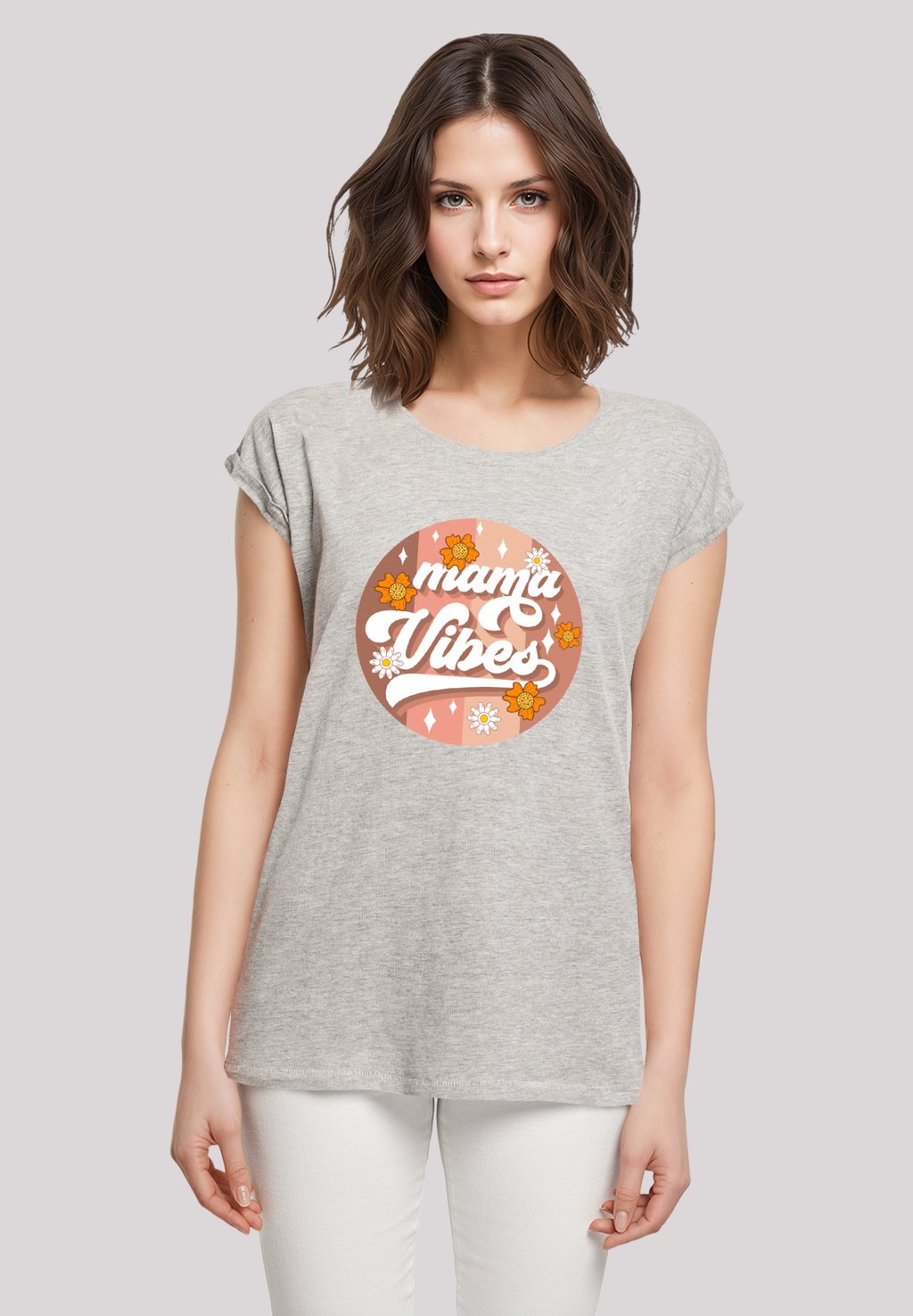 

Футболка с принтом MOTHERS DAY MAMA VIBES VINTAGE INSPIRED F4NT4STIC, серый