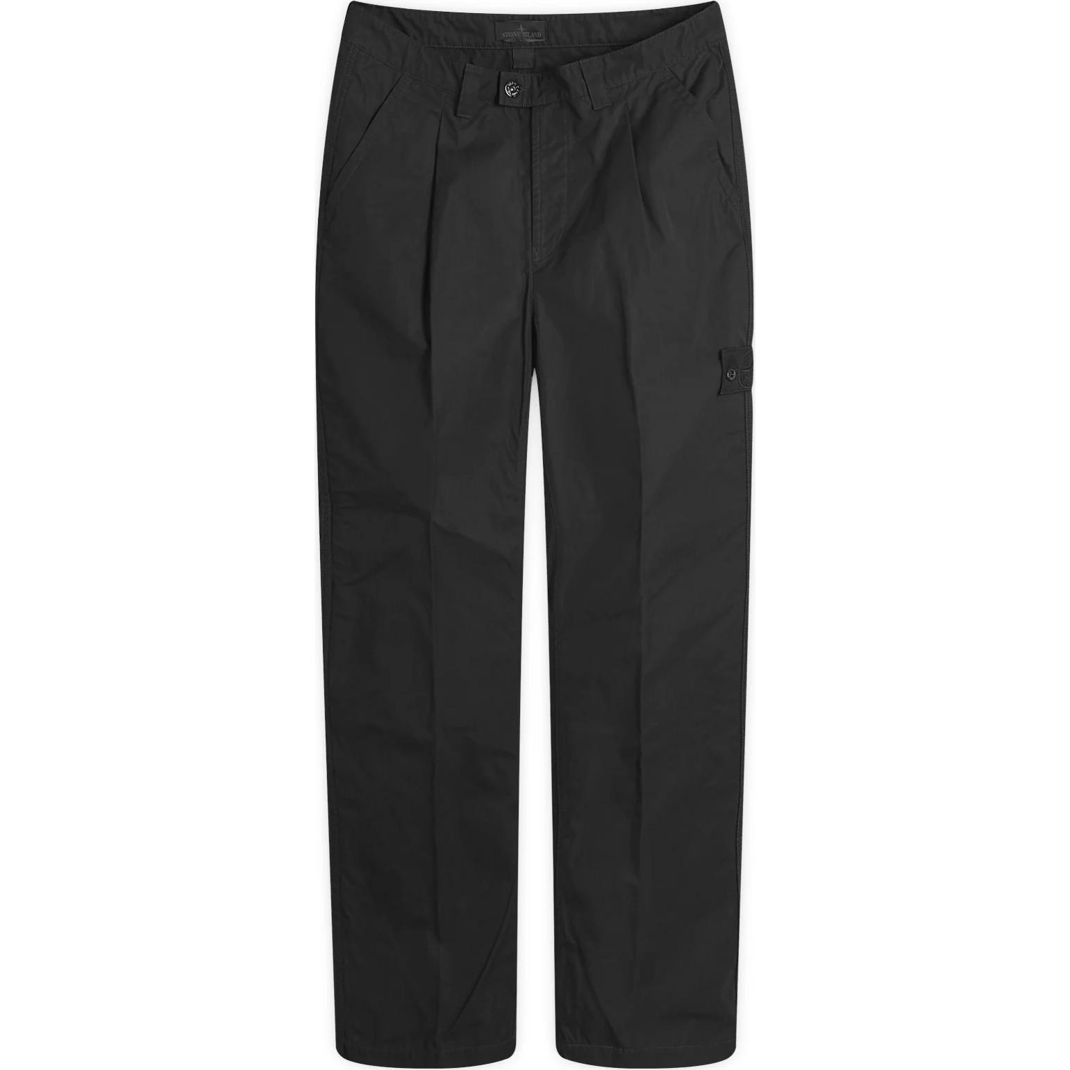 

Прямые брюки с нашивкой-логотипом STONE ISLAND, черный