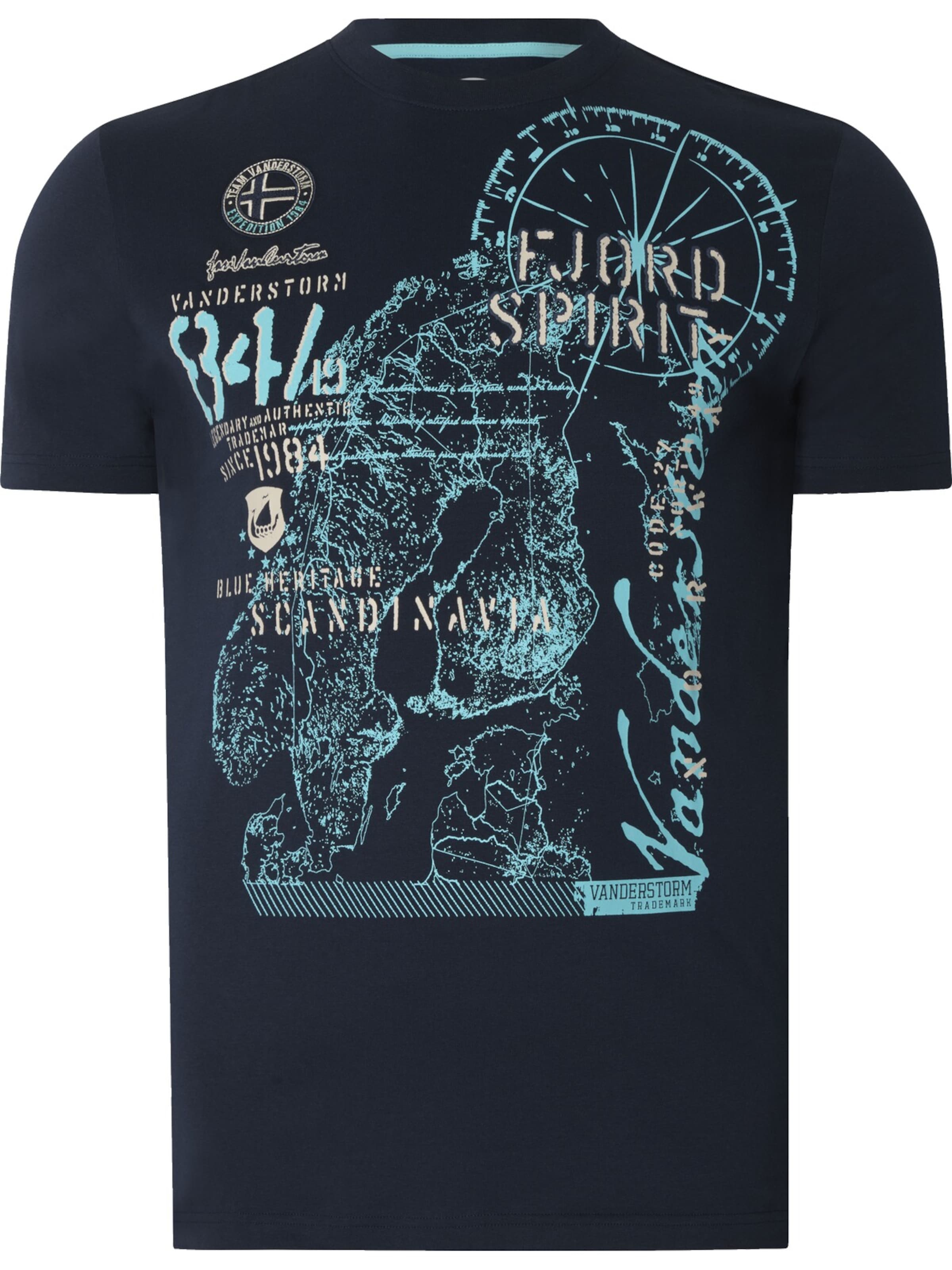 

Jan Vanderstorm Футболка 'Dominik' в темно-синем цвете