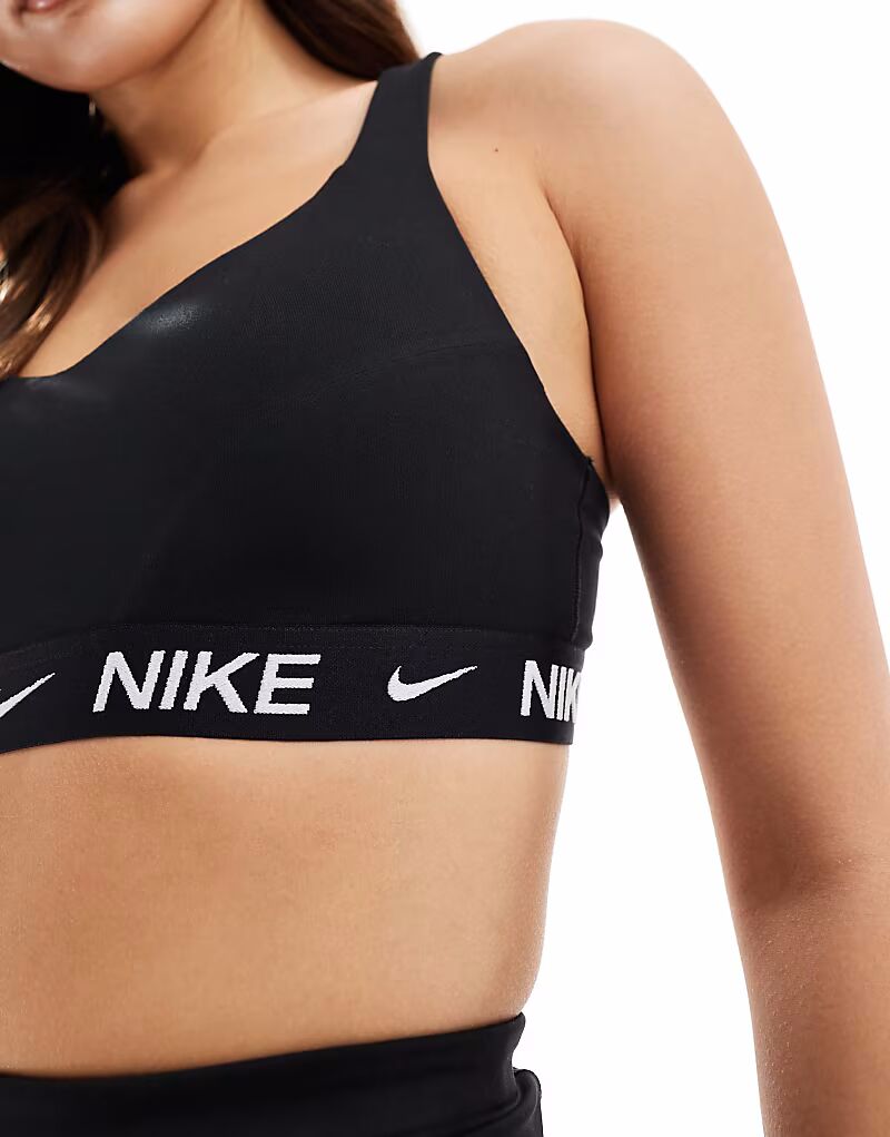 Спортивный бюстгальтер с высокой поддержкой Nike Training Indy Dri-FIT черного цвета — фото 4