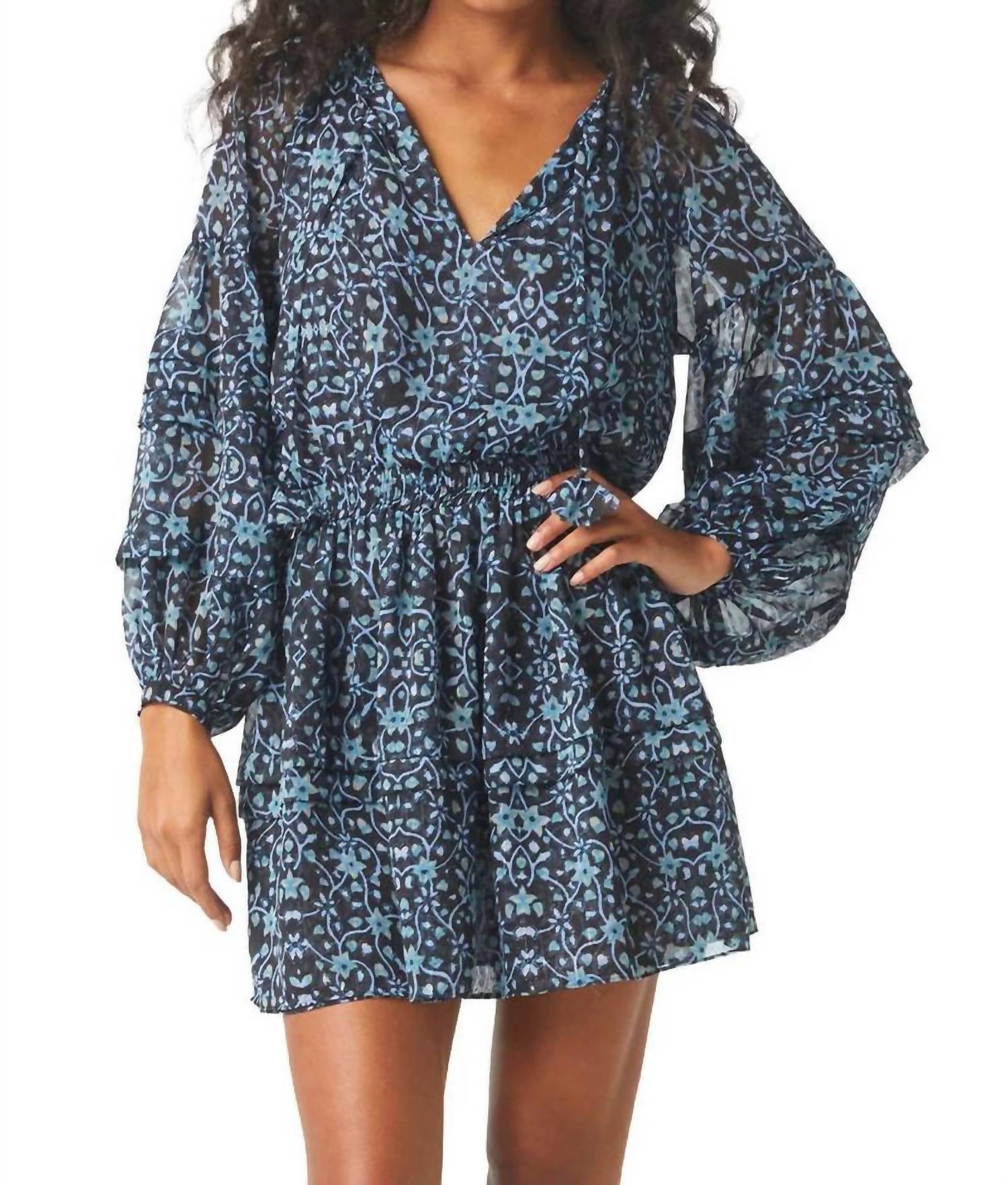 

Платье Karlina в ночном оттенке с цветочным принтом Misa Los Angeles, Nightshade Flora