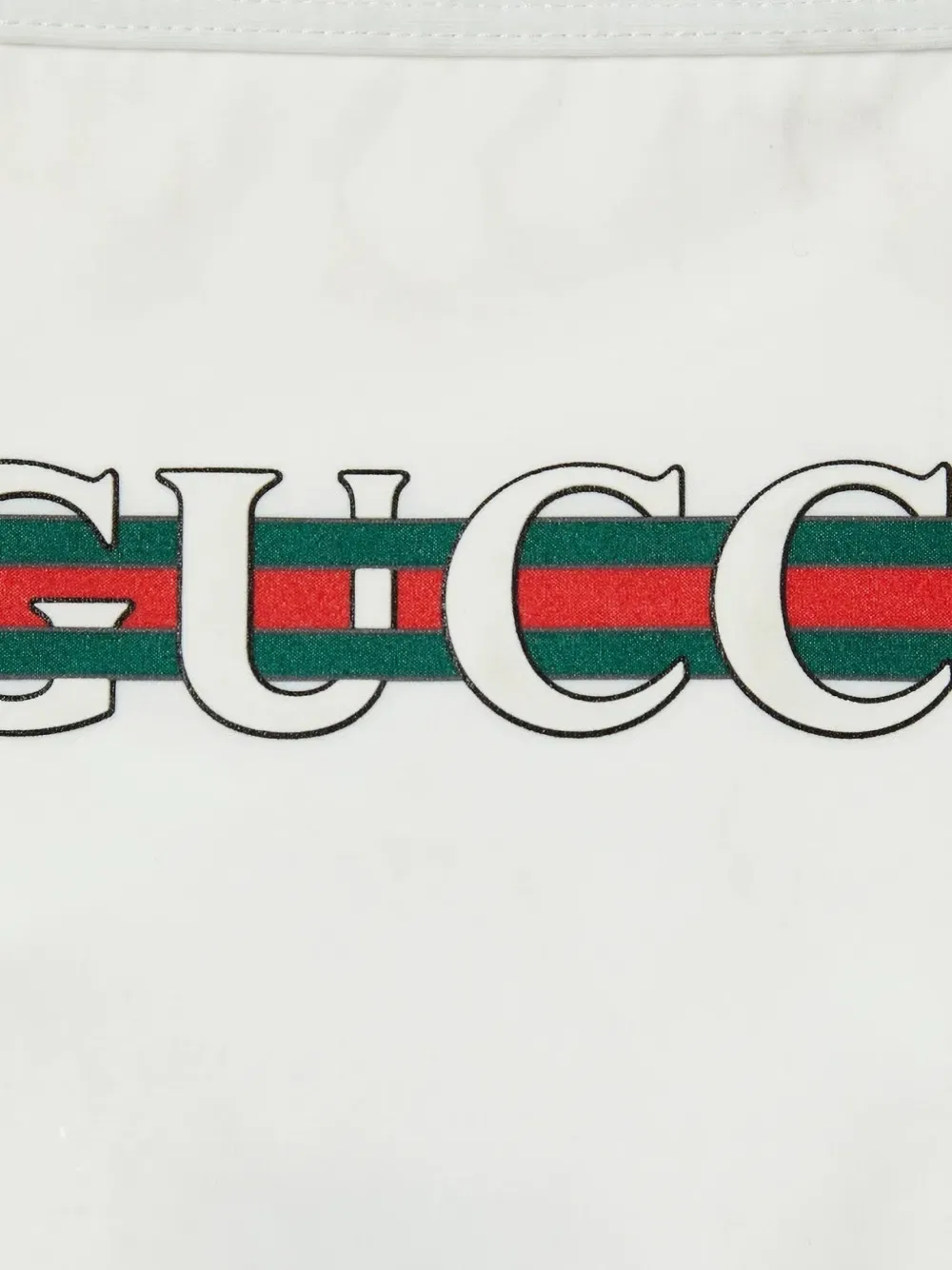 Купальник с принтом логотипа и перекрещивающимися лямками Gucci Kids, белый — фото 3