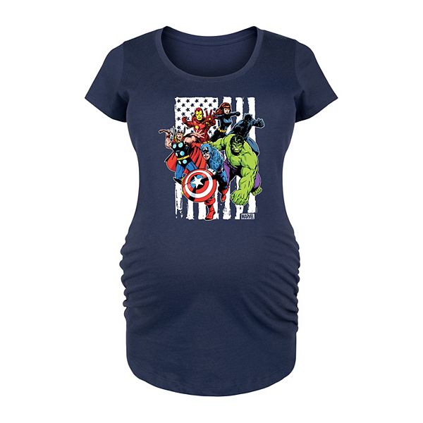 

Футболка с принтом Maternity Avengers American Flag Marvel, Navy, Синий, Футболка с принтом Maternity Avengers American Flag Marvel, Navy