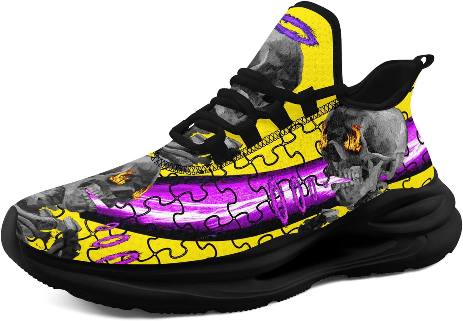 

Кроссовки с черепом для мужчин и женщин, стильная элегантность, готические графические повседневные спортивные кроссовки для тенниса и тренировок Awsole, черный/желтый/фиолетовый/серый/угольный